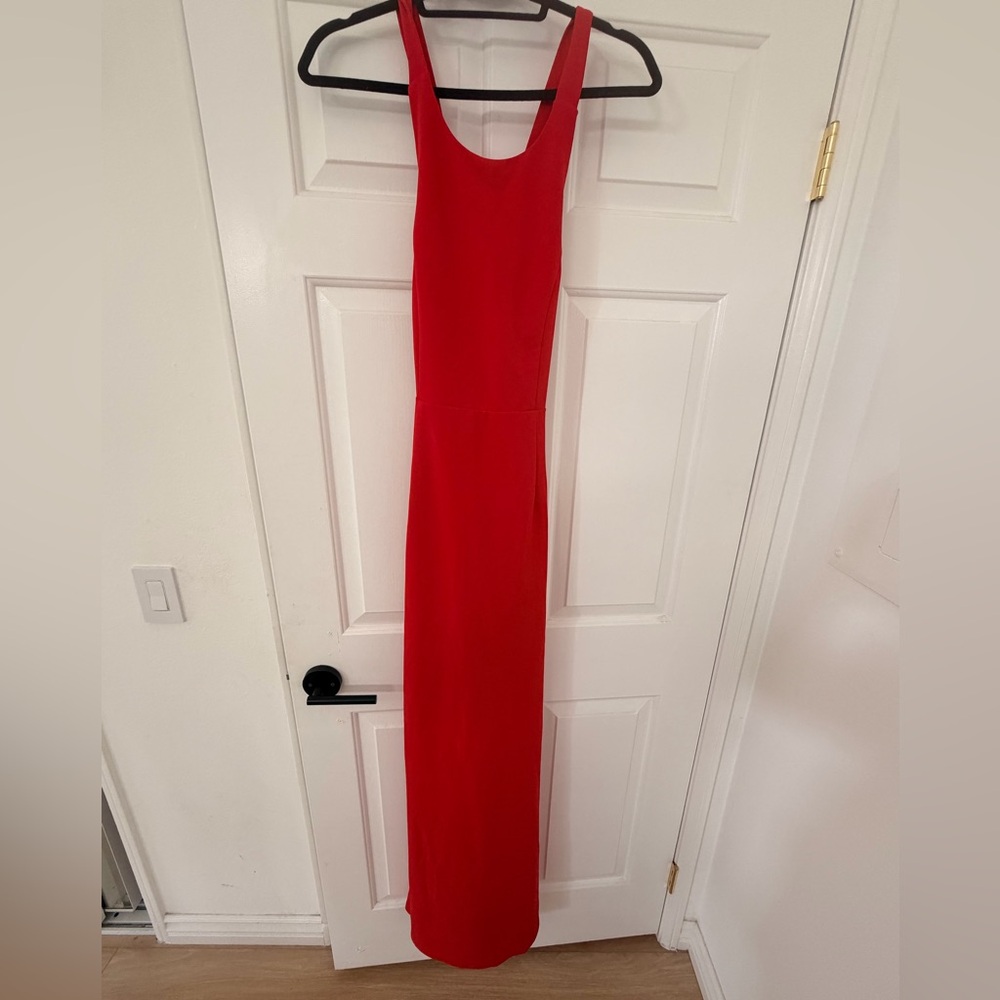 Lulu's Bold Red Scoop-Neck Maxi Dress